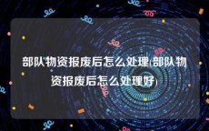 部队物资报废后怎么处理(部队物资报废后怎么处理好)