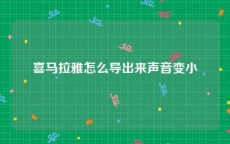 喜马拉雅怎么导出来声音变小