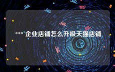  *** 企业店铺怎么升级天猫店铺