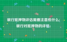 银行抵押物评估需要注意些什么(银行对抵押物的评估)