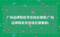 广州品牌鞋批发市场在哪里(广州品牌鞋批发市场在哪里啊)
