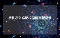 手机怎么忘记校园网重新登录
