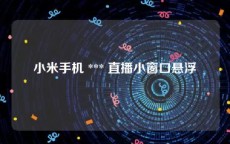 小米手机 *** 直播小窗口悬浮