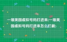 一堆美国虚拟号码打进来(一堆美国虚拟号码打进来怎么拦截)