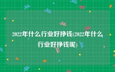 2022年什么行业好挣钱(2022年什么行业好挣钱呢)