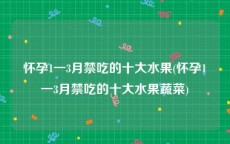 怀孕1一3月禁吃的十大水果(怀孕1一3月禁吃的十大水果蔬菜)