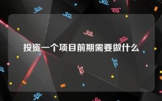 投资一个项目前期需要做什么