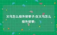 义乌怎么接外贸单子(在义乌怎么接外贸单)