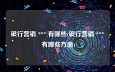 银行营销 *** 有哪些(银行营销 *** 有哪些方面)