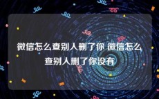 微信怎么查别人删了你 微信怎么查别人删了你没有