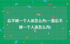 忘不掉一个人该怎么办(一直忘不掉一个人该怎么办)