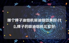 哪个牌子油烟机吸油烟效果好(什么牌子的吸油烟机比较好)