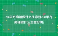 200平方商铺做什么生意好(200平方商铺做什么生意好呢)
