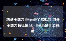 地基承载力180kpa是个啥概念(地基承载力特征值faK=180KPa是什么意思)