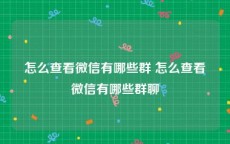 怎么查看微信有哪些群 怎么查看微信有哪些群聊