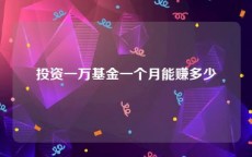 投资一万基金一个月能赚多少