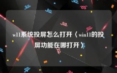 w11系统投屏怎么打开〈win11的投屏功能在哪打开〉