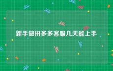 新手做拼多多客服几天能上手