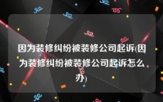 因为装修纠纷被装修公司起诉(因为装修纠纷被装修公司起诉怎么办)