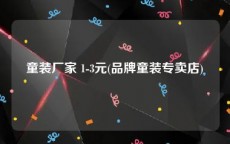 童装厂家 1-3元(品牌童装专卖店)