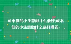 成本低的小生意做什么最好(成本低的小生意做什么最好赚钱)
