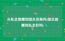 从私企跳槽到国企容易吗(国企跳槽到私企好吗)