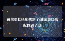 菠菜更佳搭配找到了(菠菜更佳搭配找到了没)