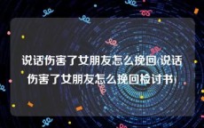 说话伤害了女朋友怎么挽回(说话伤害了女朋友怎么挽回检讨书)