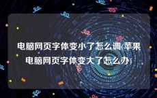 电脑网页字体变小了怎么调(苹果电脑网页字体变大了怎么办)