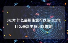 2022年什么最新生意可以做(2022年什么最新生意可以做呢)