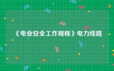 《电业安全工作规程》电力线路