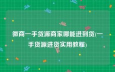 微商一手货源商家哪能进到货(一手货源进货实用教程)