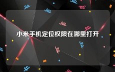 小米手机定位权限在哪里打开