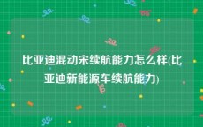 比亚迪混动宋续航能力怎么样(比亚迪新能源车续航能力)