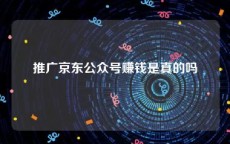 推广京东公众号赚钱是真的吗