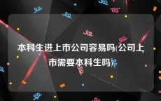 本科生进上市公司容易吗(公司上市需要本科生吗)