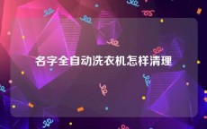 名字全自动洗衣机怎样清理