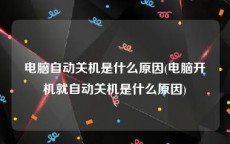 电脑自动关机是什么原因(电脑开机就自动关机是什么原因)