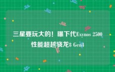 三星要玩大的！曝下代Exynos 2500性能超越骁龙8 Gen4