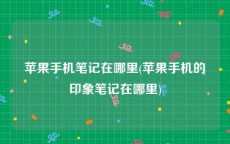 苹果手机笔记在哪里(苹果手机的印象笔记在哪里)