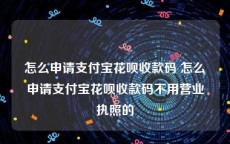 怎么申请支付宝花呗收款码 怎么申请支付宝花呗收款码不用营业执照的