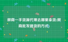 微商一手货源代理去哪里拿货(微商批发提货的方式)