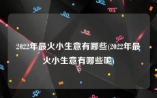 2022年最火小生意有哪些(2022年最火小生意有哪些呢)