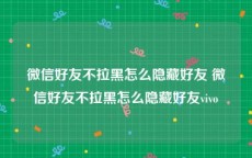 微信好友不拉黑怎么隐藏好友 微信好友不拉黑怎么隐藏好友vivo