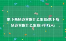 地下商场适合做什么生意(地下商场适合做什么生意10平方米)
