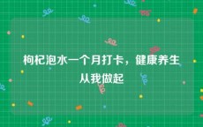 枸杞泡水一个月打卡，健康养生从我做起