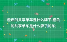 橙色的共享单车是什么牌子(橙色的共享单车是什么牌子的车)