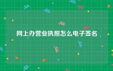 网上办营业执照怎么电子签名