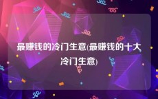 最赚钱的冷门生意(最赚钱的十大冷门生意)