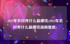 2022年农村养什么最赚钱(2022年农村养什么最赚钱湖南娄底)